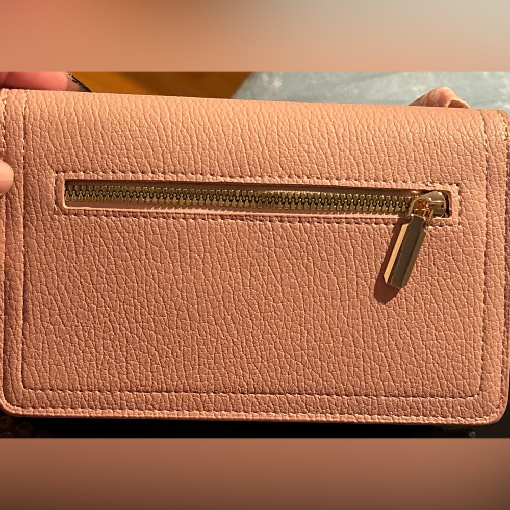 NWT 4pc Pink Vegan Leather Crossbody Hand Bag w/ Twilly, Charm and Wallet - Picture 7 of 14